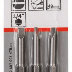 Bosch Schrauberbit Extra-Hart S 0,8 X 5,5 49 Mm 3er-Pack 2607001479