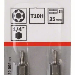 Bosch Security-Torx-Schrauberbit Extra-Hart T10H 25 Mm 2er-Pack 2608522009