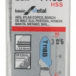 Bosch Stichsägeblatt T 118 B Basic For Metal 25er-Pack 2608638471