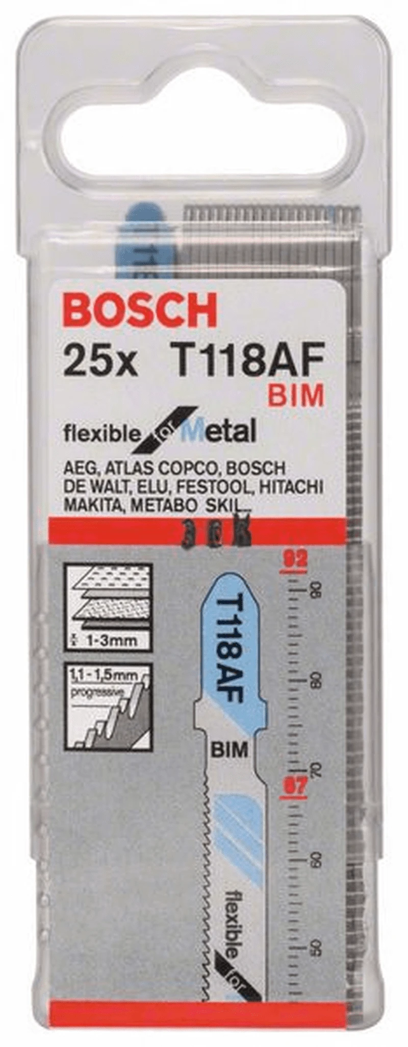 Bosch Stichsägeblatt T 118 AF Flexible For Metal 25er-Pack 2608634991 1 Bosch Stichsägeblatt T 118 AF Flexible For Metal 25er-Pack 2608634991