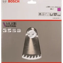 Bosch Kreissägeblatt Multi Material 180 X 30/20 X 2,4 Mm 48 2608640507