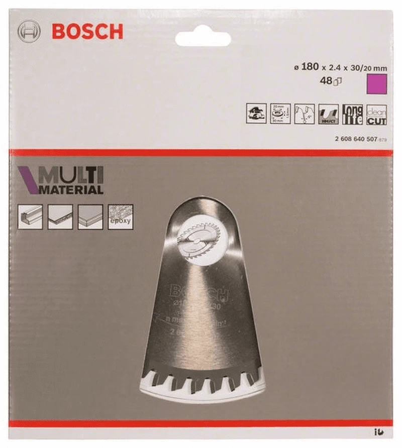 Bosch Kreissägeblatt Multi Material 180 X 30/20 X 2,4 Mm 48 2608640507 1 Bosch Kreissägeblatt Multi Material 180 X 30/20 X 2,4 Mm 48 2608640507