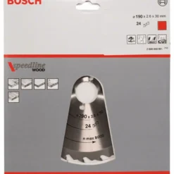 Bosch Kreissägeblatt Speedline Wood 190 X 30 X 2,6 Mm 24 2608640801