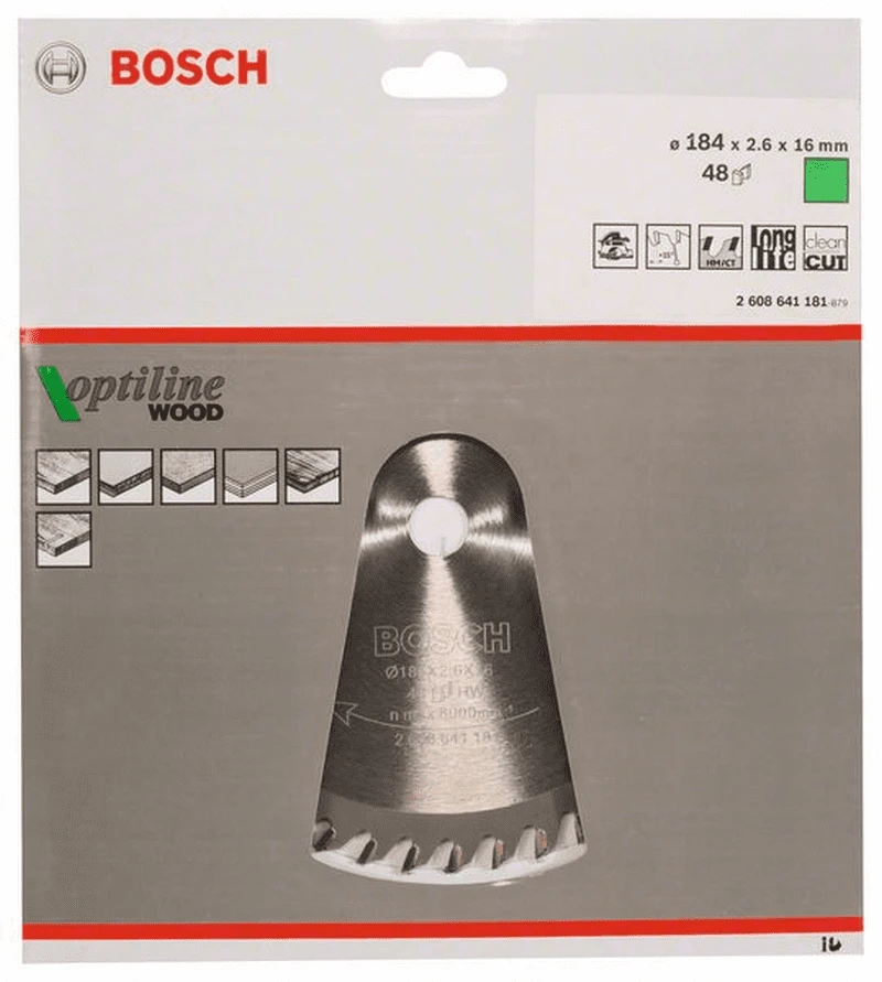 Bosch Kreissägeblatt Optiline Wood Für Handkreissägen 184 X 16 X 2,6 Mm 48 2608641181 1 Bosch Kreissägeblatt Optiline Wood Für Handkreissägen 184 X 16 X 2,6 Mm 48 2608641181