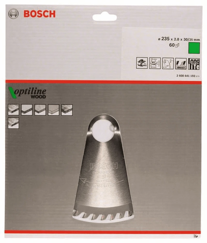 Bosch Kreissägeblatt Optiline Wood Für Handkreissägen 235 X 30/25 X 2,8 Mm 60 2608641192 1 Bosch Kreissägeblatt Optiline Wood Für Handkreissägen 235 X 30/25 X 2,8 Mm 60 2608641192