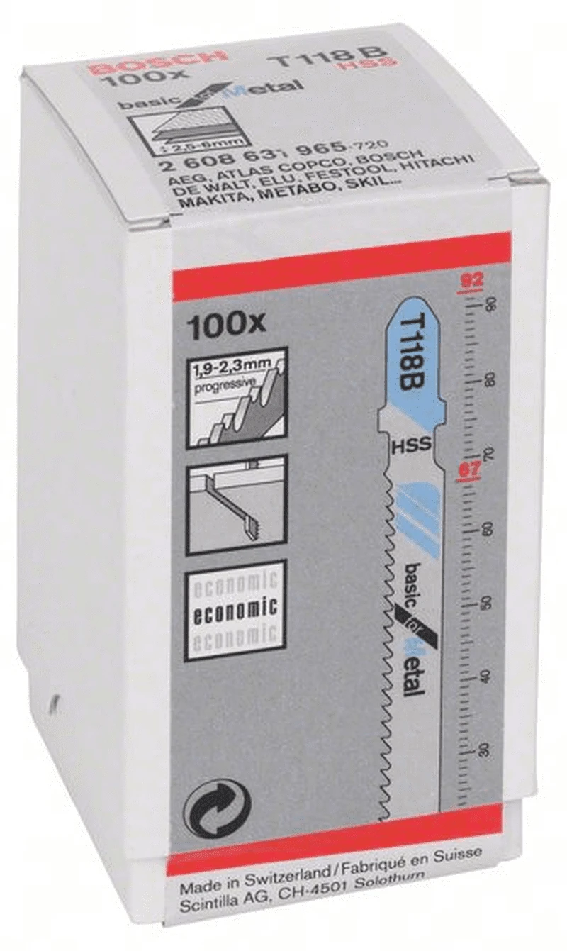 Bosch Stichsägeblatt T 118 B Basic For Metal 100er-Pack 2608631965 1 Bosch Stichsägeblatt T 118 B Basic For Metal 100er-Pack 2608631965
