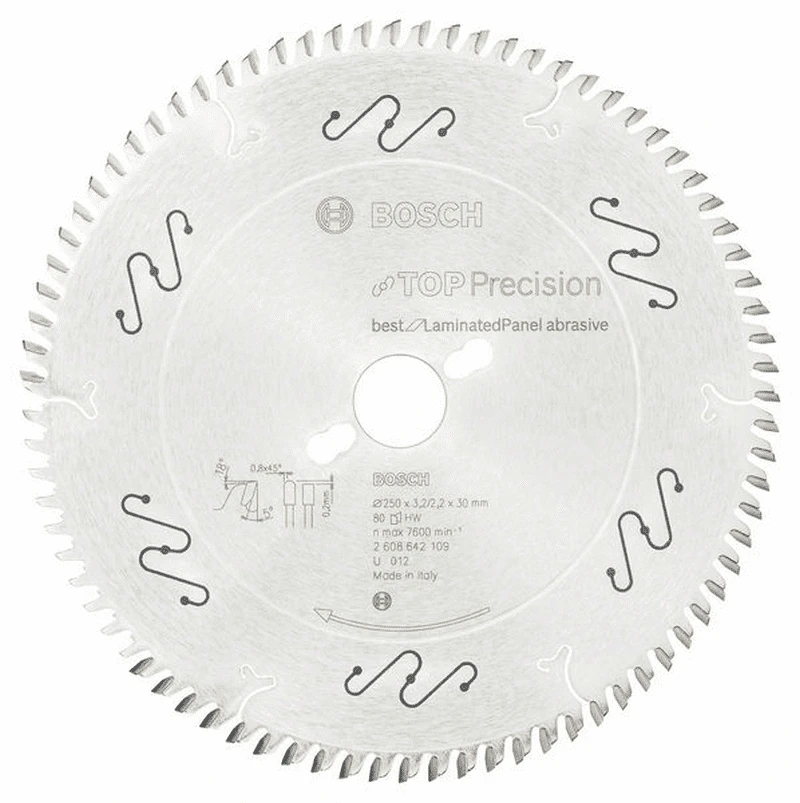 Bosch Kreissägeblatt Top Precision Best For Laminated Panel Abrasive 250x30x3,2 Mm 80 2608642109 2 Bosch Kreissägeblatt Top Precision Best For Laminated Panel Abrasive 250x30x3,2 Mm 80 2608642109 – Bild 2